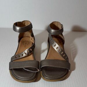 Brioso  Metallic Ankle Strap Sandals